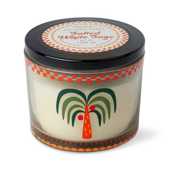 Foundry Candle Co. 12 oz. Salted White Sage Soy Blend 3 Wick Candle